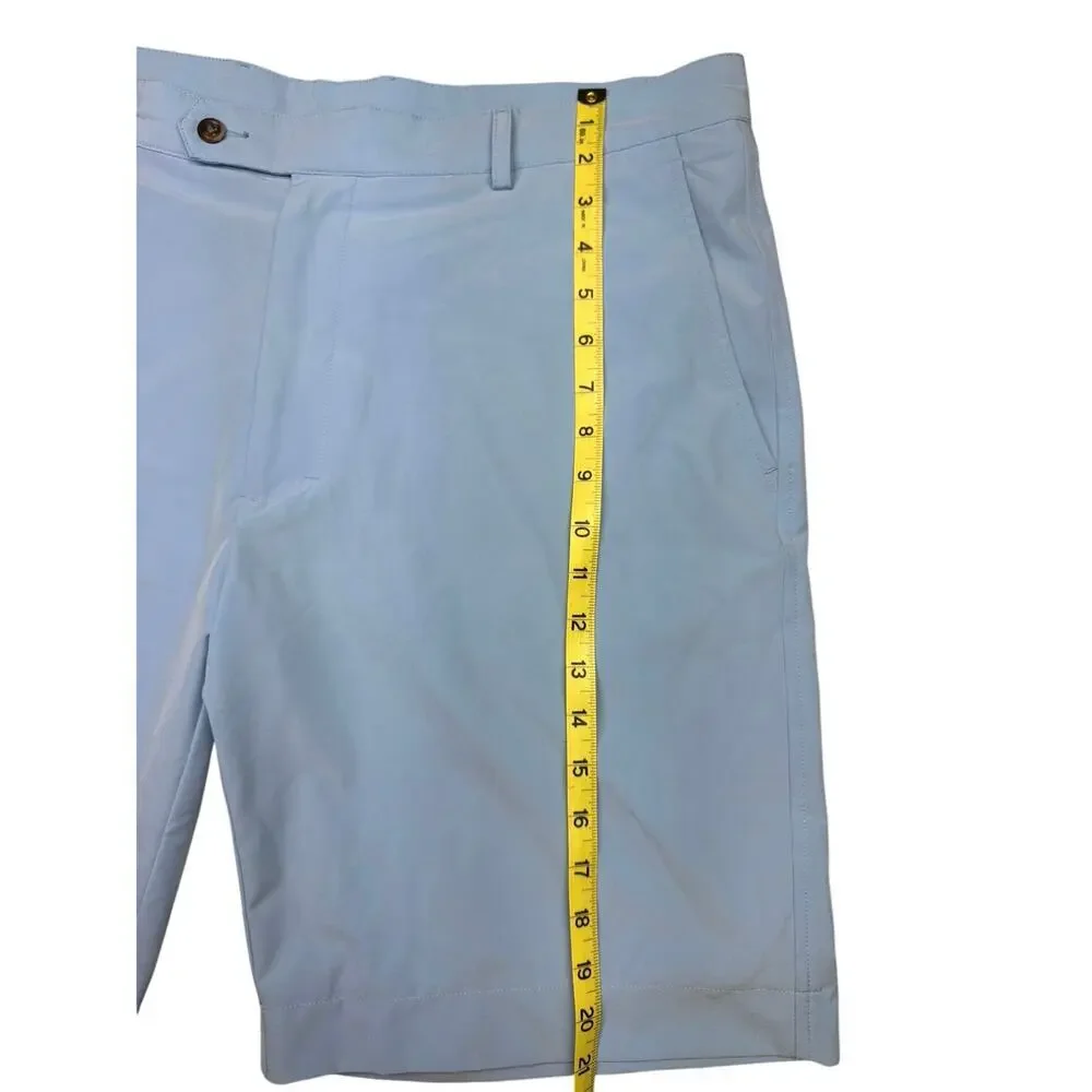 Fairway Green F&G Tech Mens 38 Baby Blue Active Golf Shorts Chino Stretch Fabric